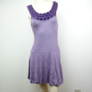 Soprano Juniors Dress Purple Floral Beaded Neck